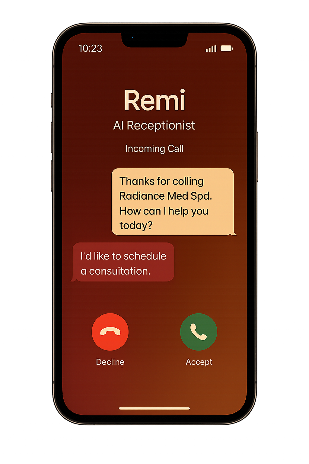 Remi AI receptionist demo